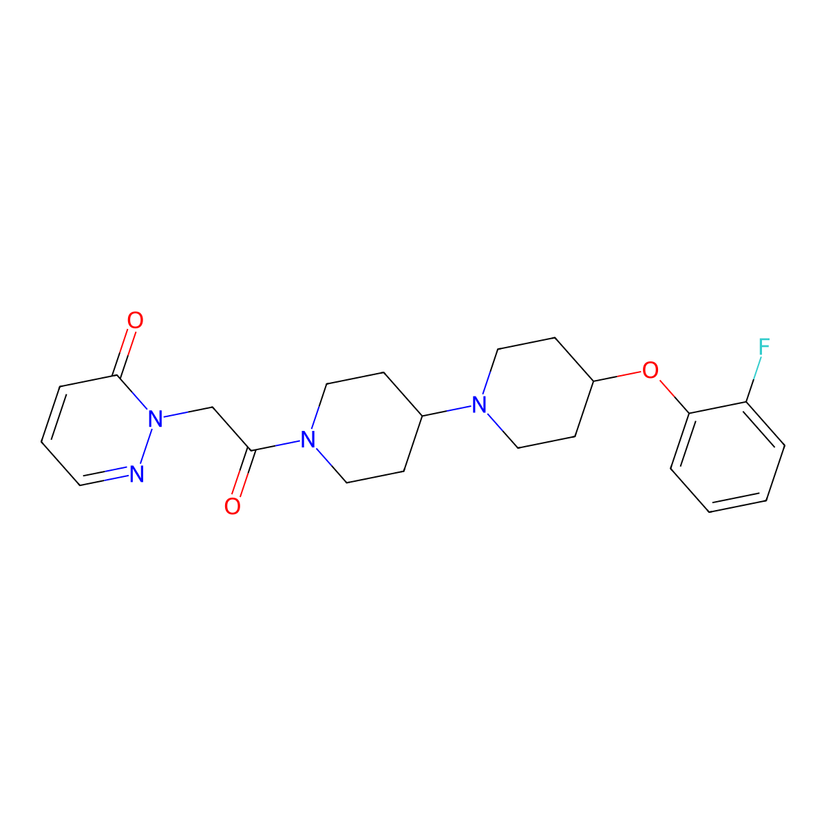 2-(2-(4-(2-fluorophenoxy)-[1,4'-bipiperidin]-1'-yl)-2-oxoethyl)pyridazin-3(2H)-one molecular structure, CAS 1705340-78-8