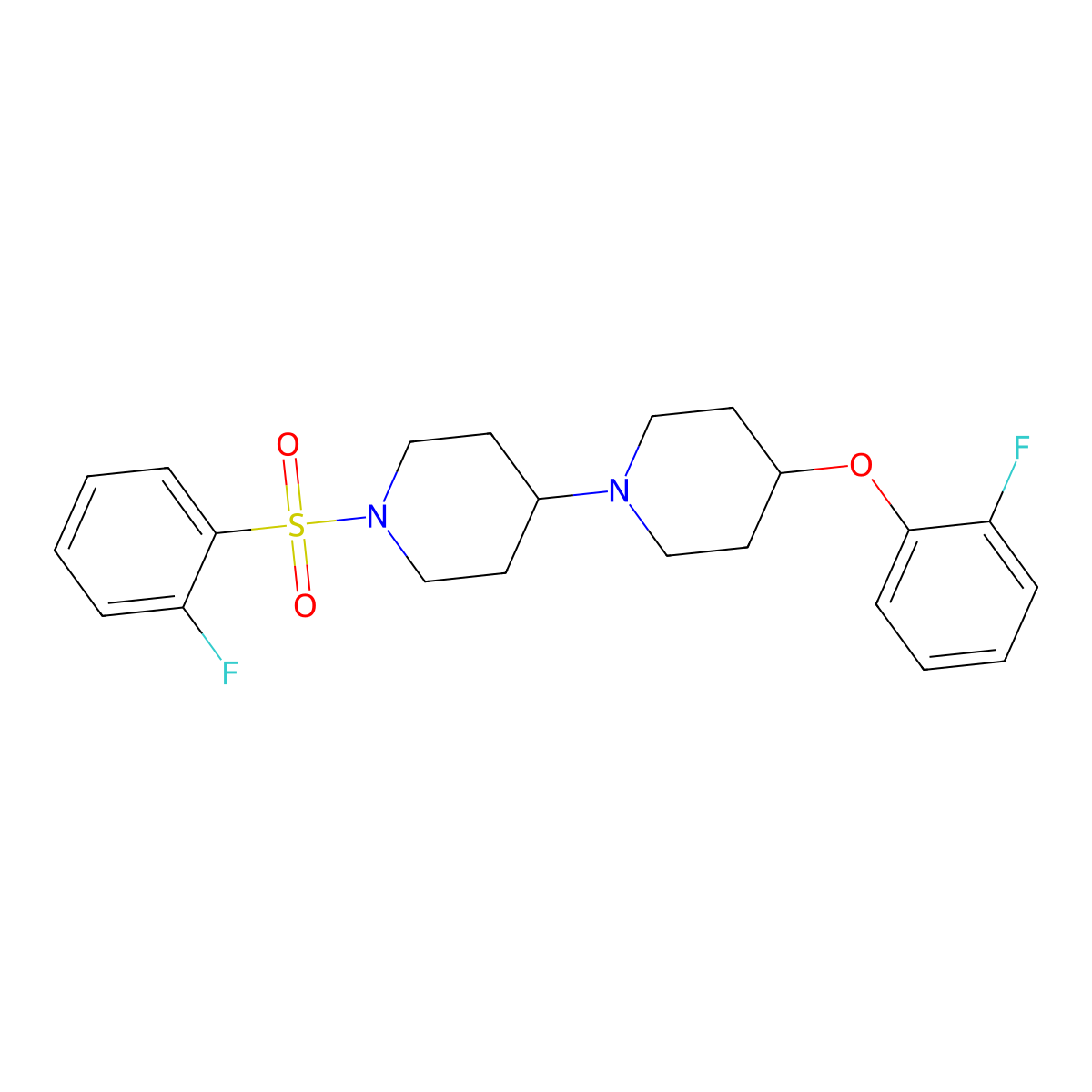 1'-(2-Fluorobenzenesulfonyl)-4-(2-fluorophenoxy)-1,4'-bipiperidine molecular structure, CAS 1705341-01-0