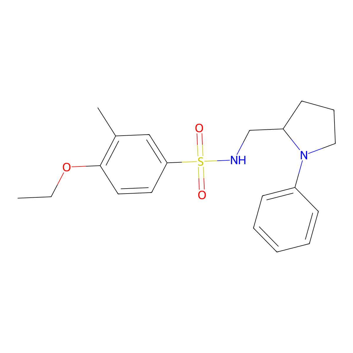 4-ethoxy-3-methyl-N-((1-phenylpyrrolidin-2-yl)methyl)benzenesulfonamide molecular structure, CAS 1705344-41-7