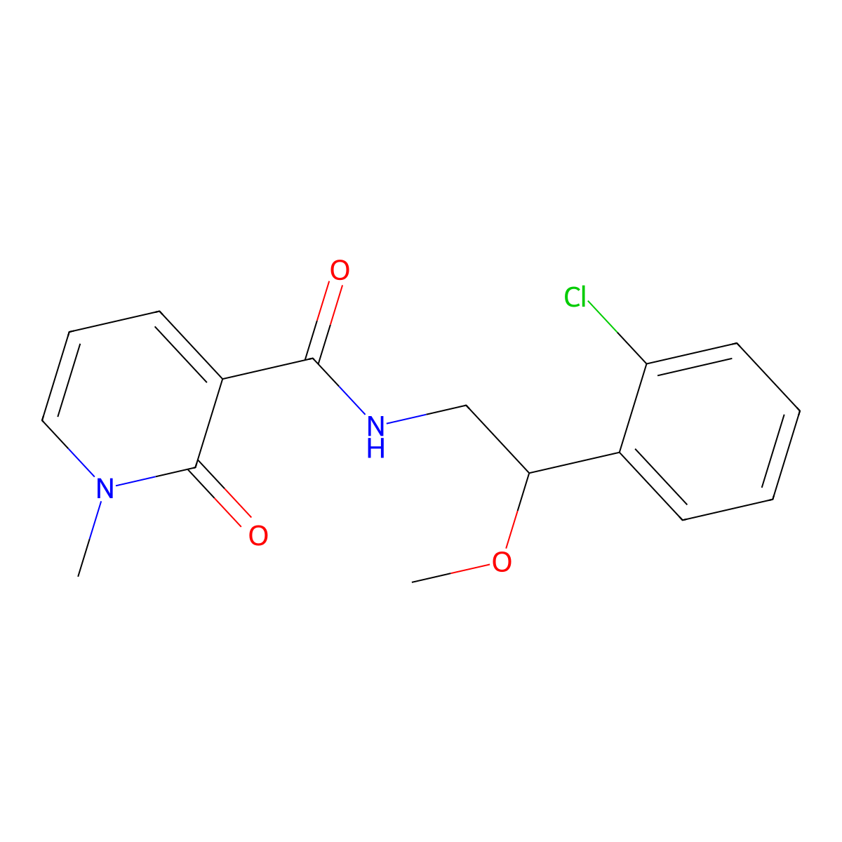 N-(2-(2-chlorophenyl)-2-methoxyethyl)-1-methyl-2-oxo-1,2-dihydropyridine-3-carboxamide molecular structure, CAS 1705348-55-5