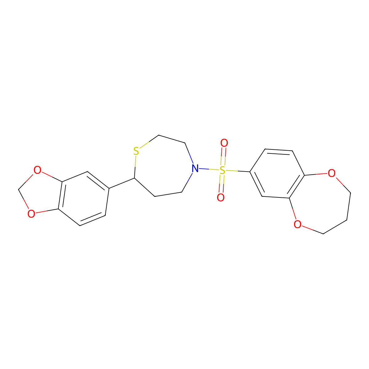 7-(benzo[d][1,3]dioxol-5-yl)-4-((3,4-dihydro-2H-benzo[b][1,4]dioxepin-7-yl)sulfonyl)-1,4-thiazepane molecular structure, CAS 1705352-96-0