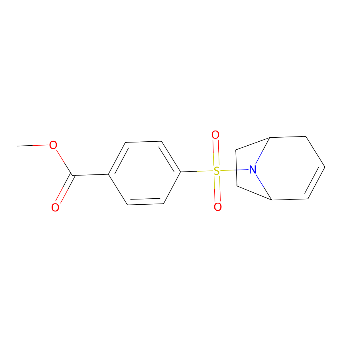 Methyl 4-{8-azabicyclo[3.2.1]oct-2-ene-8-sulfonyl}benzoate molecular structure, CAS 1705354-20-6