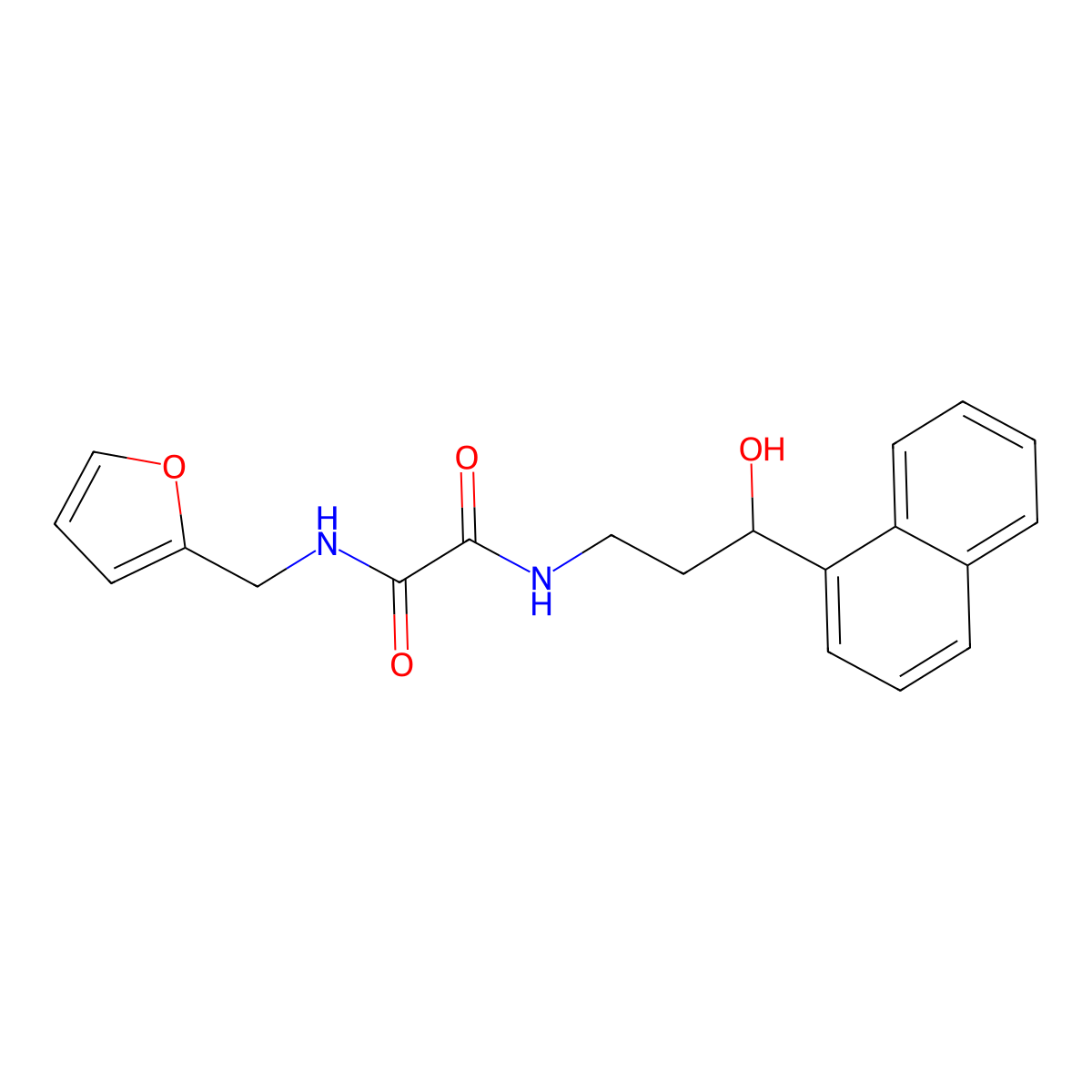 N1-(furan-2-ylmethyl)-N2-(3-hydroxy-3-(naphthalen-1-yl)propyl)oxalamide molecular structure, CAS 1705359-33-6