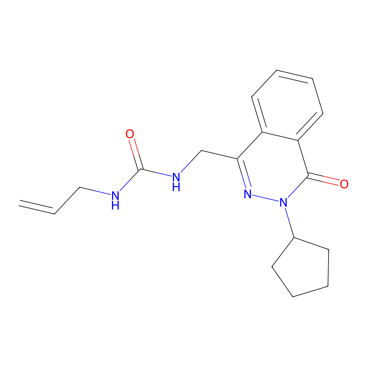 1-[(3-Cyclopentyl-4-oxo-3,4-dihydrophthalazin-1-yl)methyl]-3-(prop-2-en-1-yl)urea molecular structure, CAS 1705360-36-6