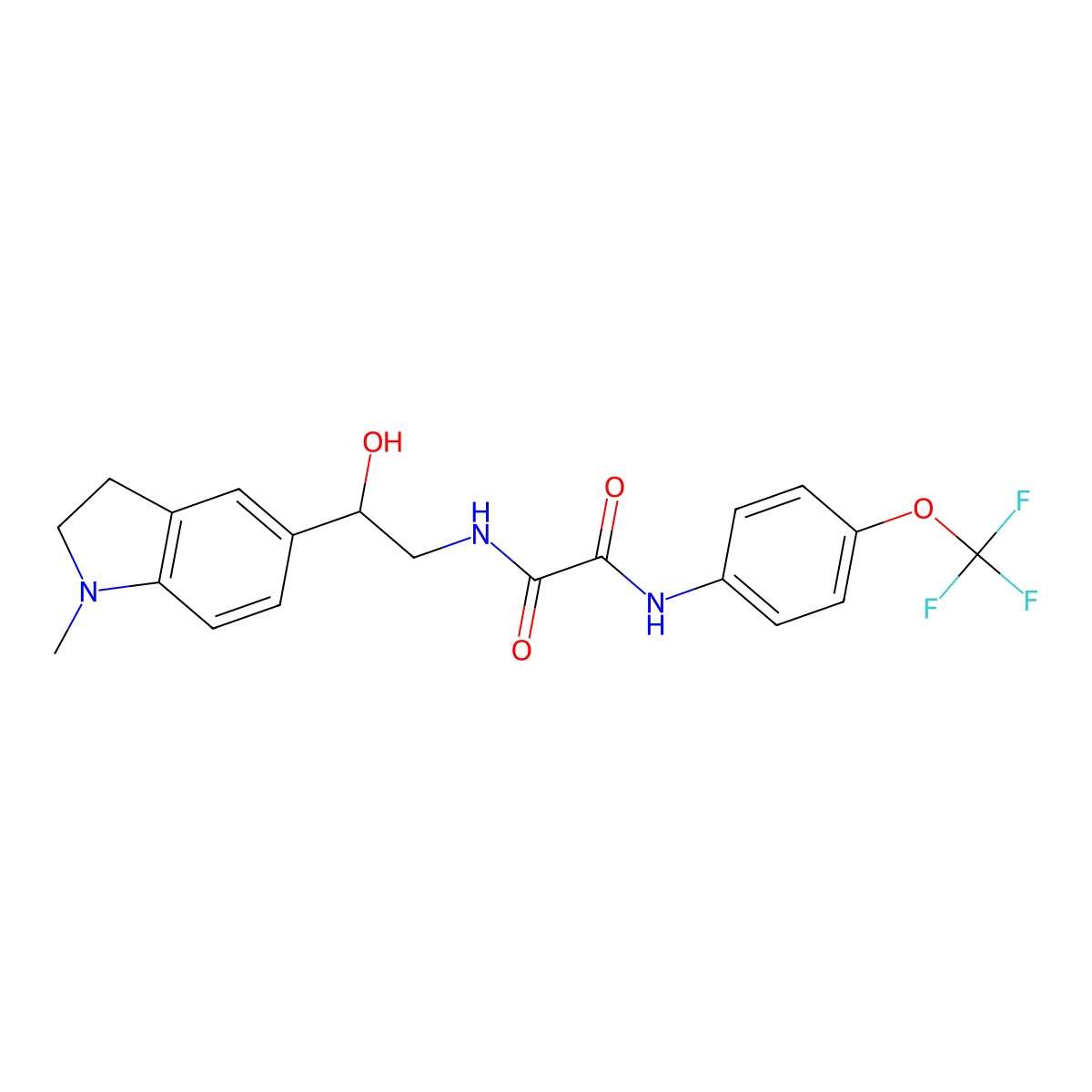 N1-(2-hydroxy-2-(1-methylindolin-5-yl)ethyl)-N2-(4-(trifluoromethoxy)phenyl)oxalamide molecular structure, CAS 1705391-96-3