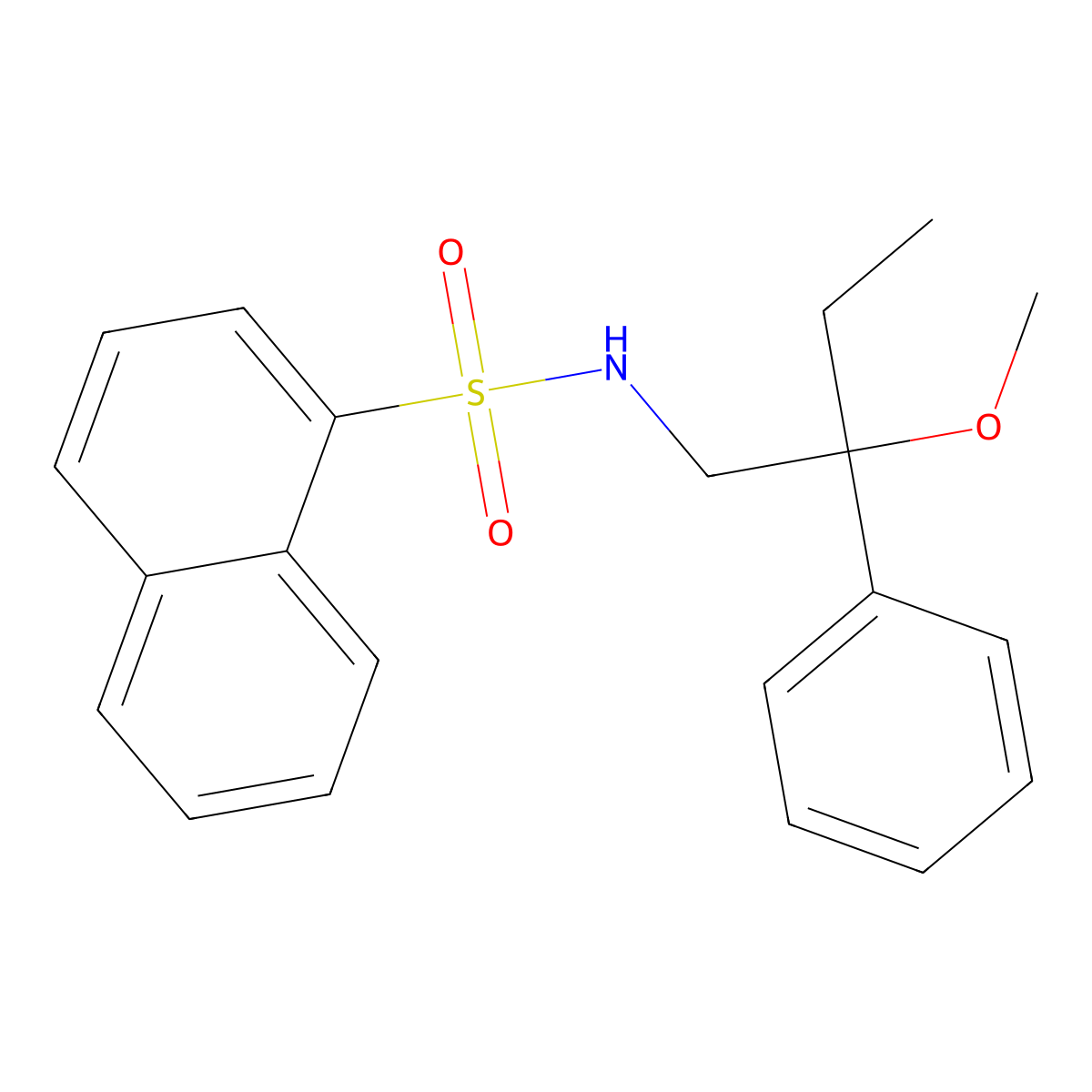 N-(2-methoxy-2-phenylbutyl)naphthalene-1-sulfonamide molecular structure, CAS 1705399-63-8