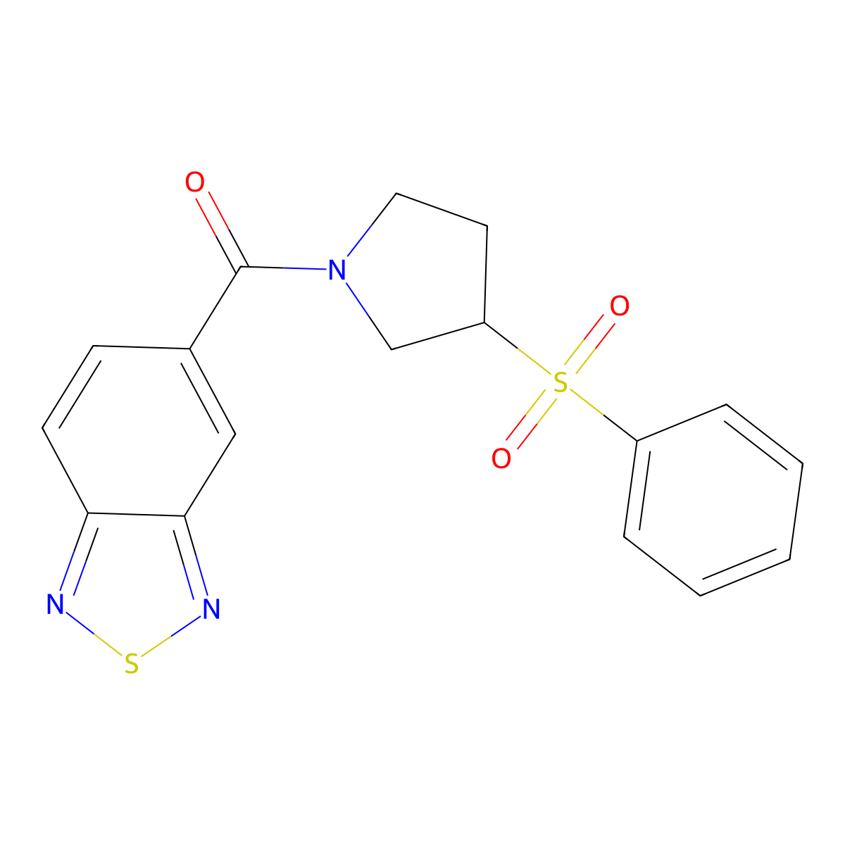 Benzo[c][1,2,5]thiadiazol-5-yl(3-(phenylsulfonyl)pyrrolidin-1-yl)methanone molecular structure, CAS 1705400-73-2