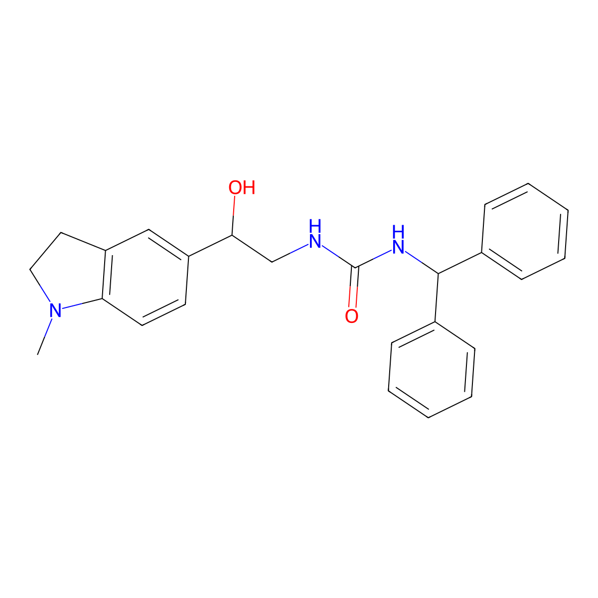 1-Benzhydryl-3-(2-hydroxy-2-(1-methylindolin-5-yl)ethyl)urea molecular structure, CAS 1705403-56-0