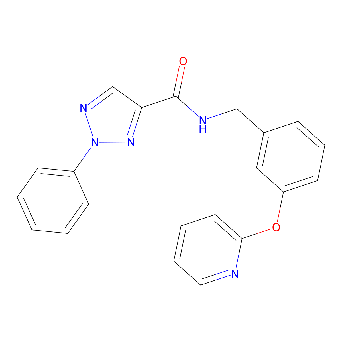 2-phenyl-N-(3-(pyridin-2-yloxy)benzyl)-2H-1,2,3-triazole-4-carboxamide molecular structure, CAS 1705412-26-5