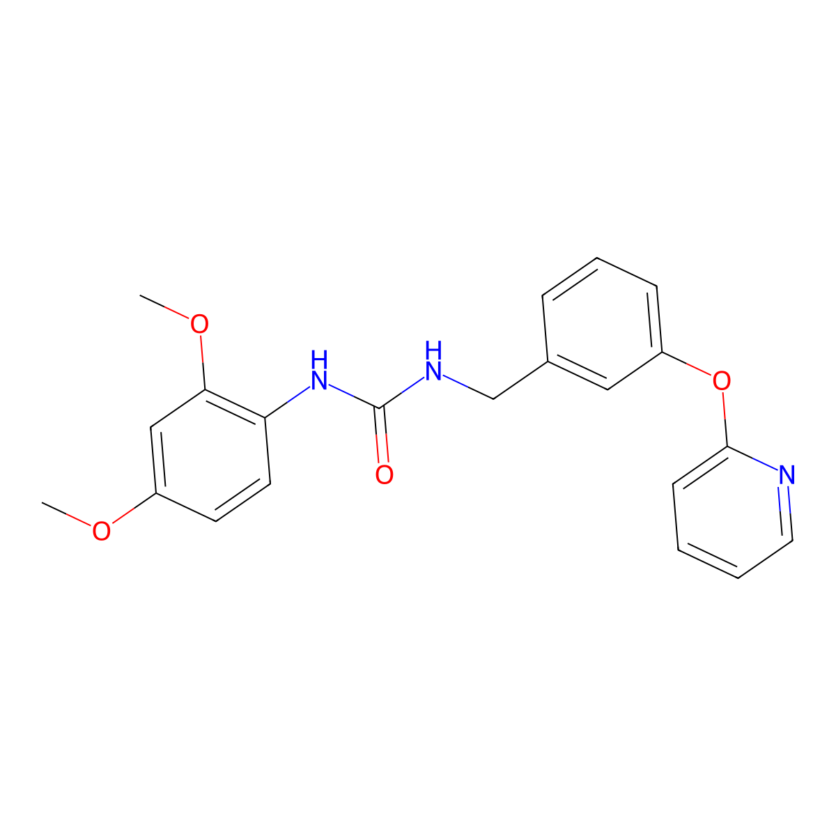 1-(2,4-Dimethoxyphenyl)-3-(3-(pyridin-2-yloxy)benzyl)urea molecular structure, CAS 1705412-74-3