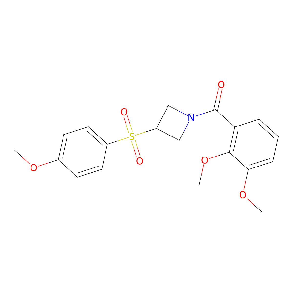 1-(2,3-Dimethoxybenzoyl)-3-(4-methoxybenzenesulfonyl)azetidine molecular structure, CAS 1705414-68-1