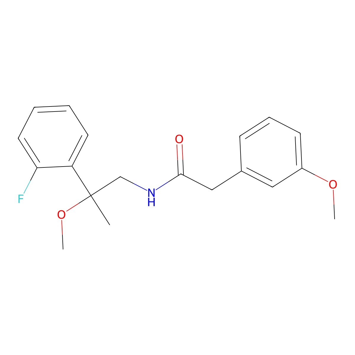N-[2-(2-fluorophenyl)-2-methoxypropyl]-2-(3-methoxyphenyl)acetamide molecular structure, CAS 1705416-44-9