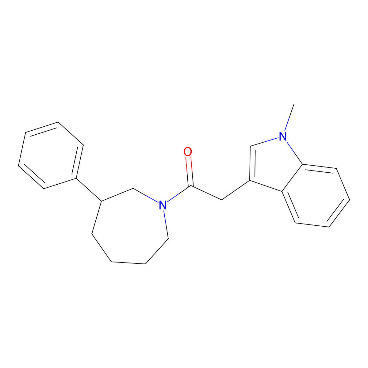 2-(1-methyl-1H-indol-3-yl)-1-(3-phenylazepan-1-yl)ethanone molecular structure, CAS 1705418-55-8