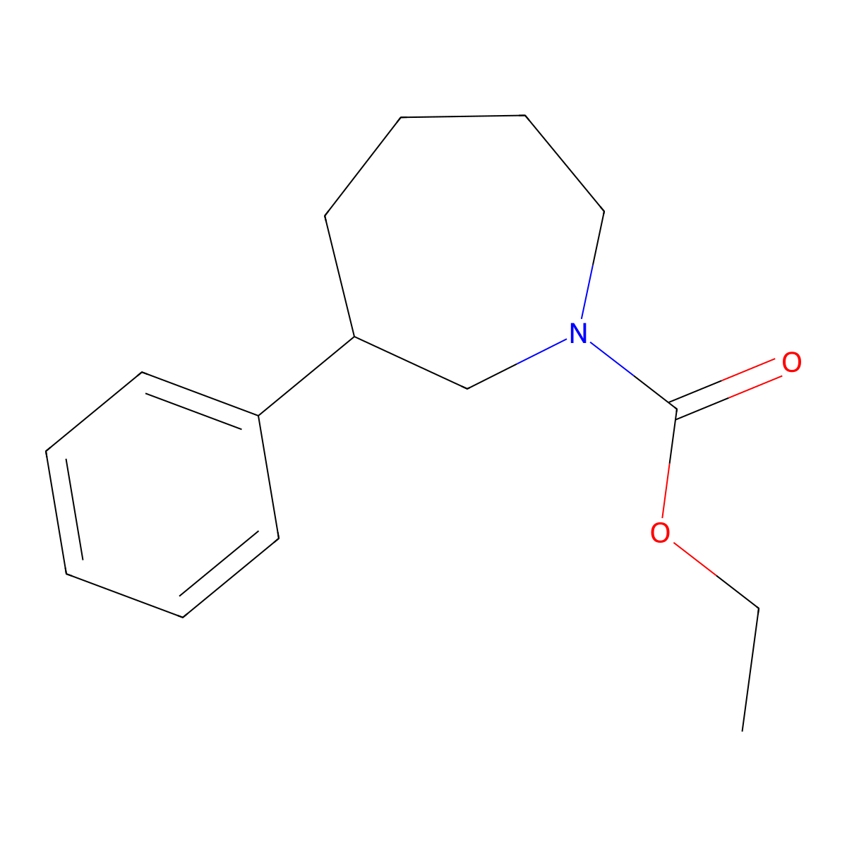 Ethyl 3-phenylazepane-1-carboxylate molecular structure, CAS 1705419-52-8