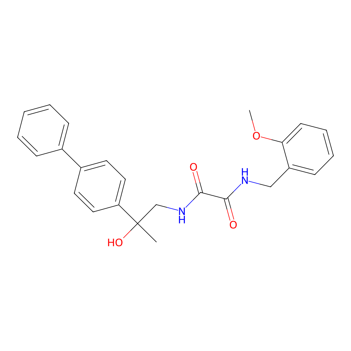 N1-(2-([1,1'-biphenyl]-4-yl)-2-hydroxypropyl)-N2-(2-methoxybenzyl)oxalamide molecular structure, CAS 1705447-14-8