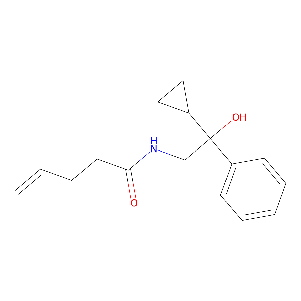 N-(2-cyclopropyl-2-hydroxy-2-phenylethyl)pent-4-enamide molecular structure, CAS 1705457-50-6