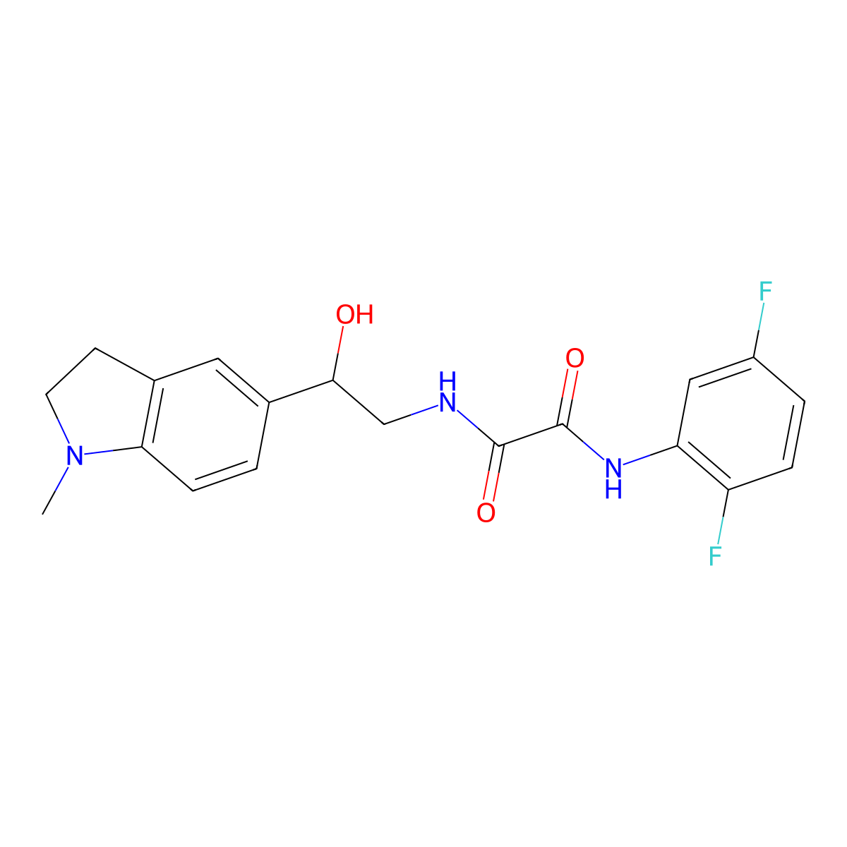 N1-(2,5-difluorophenyl)-N2-(2-hydroxy-2-(1-methylindolin-5-yl)ethyl)oxalamide molecular structure, CAS 1705476-87-4
