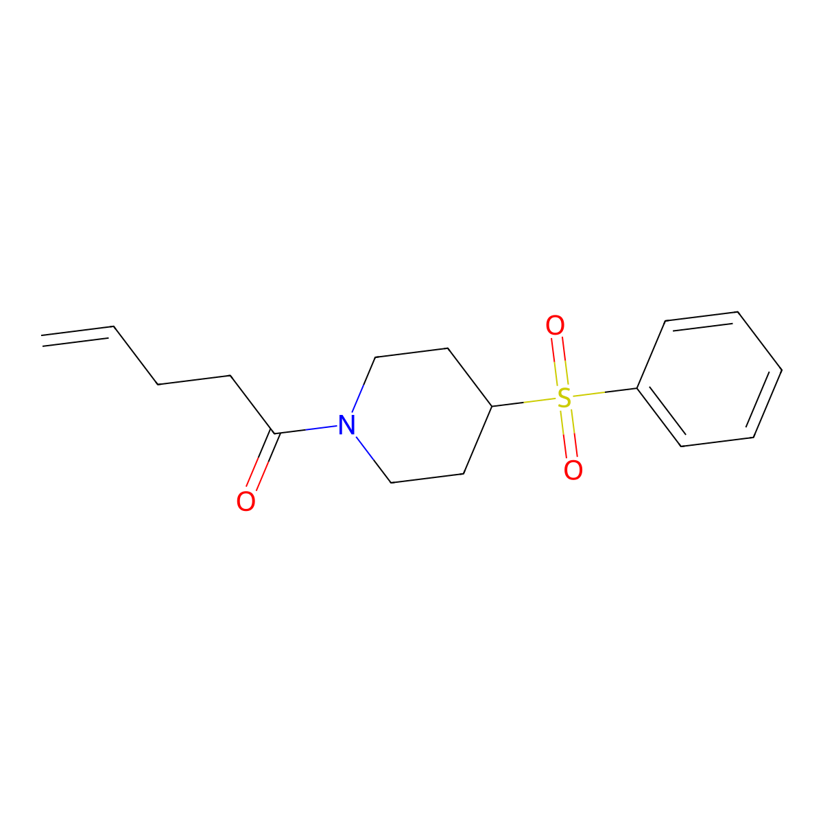 1-(4-(Phenylsulfonyl)piperidin-1-yl)pent-4-en-1-one molecular structure, CAS 1705478-51-8