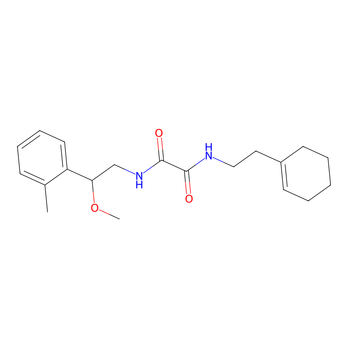 N1-(2-(cyclohex-1-en-1-yl)ethyl)-N2-(2-methoxy-2-(o-tolyl)ethyl)oxalamide molecular structure, CAS 1705492-01-8