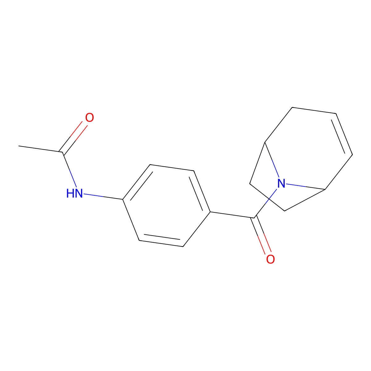 N-(4-{8-azabicyclo[3.2.1]oct-2-ene-8-carbonyl}phenyl)acetamide molecular structure, CAS 1705495-69-7