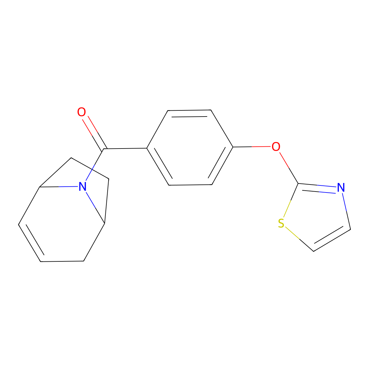 (1R,5S)-8-azabicyclo[3.2.1]oct-2-en-8-yl(4-(thiazol-2-yloxy)phenyl)methanone molecular structure, CAS 1705495-87-9