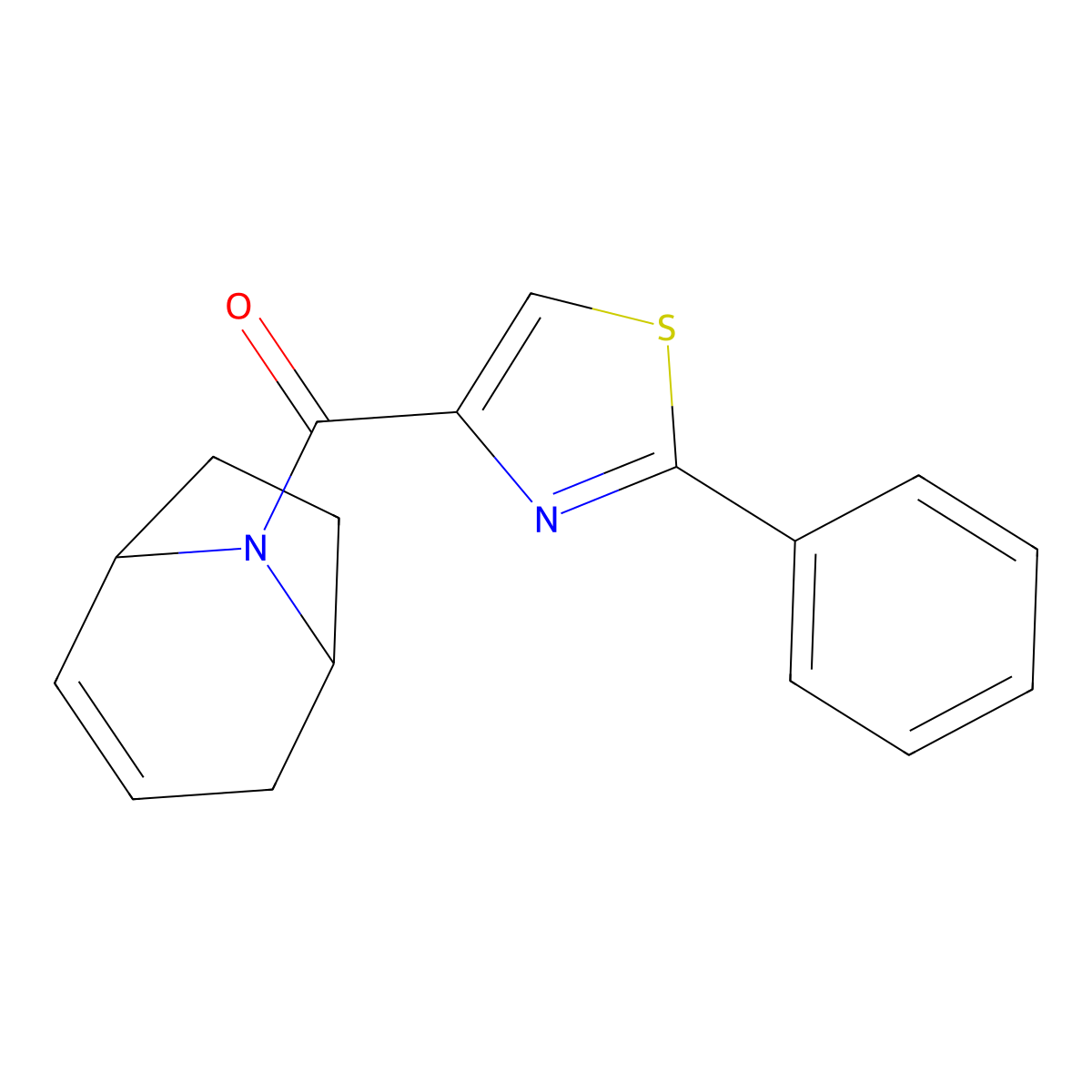 (1R,5S)-8-azabicyclo[3.2.1]oct-2-en-8-yl(2-phenylthiazol-4-yl)methanone molecular structure, CAS 1705495-88-0