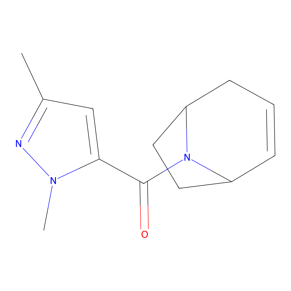(1R,5S)-8-azabicyclo[3.2.1]oct-2-en-8-yl(1,3-dimethyl-1H-pyrazol-5-yl)methanone molecular structure, CAS 1705495-95-9