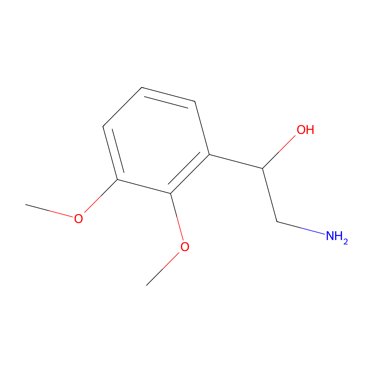 2-Amino-1-(2,3-dimethoxyphenyl)ethanol molecular structure, CAS 17055-25-3