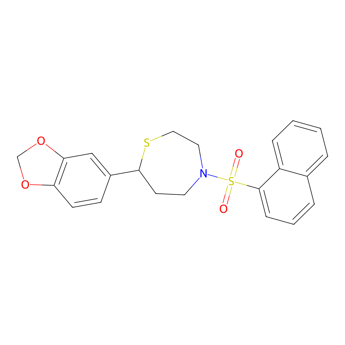 7-(Benzo[d][1,3]dioxol-5-yl)-4-(naphthalen-1-ylsulfonyl)-1,4-thiazepane molecular structure, CAS 1705506-78-0