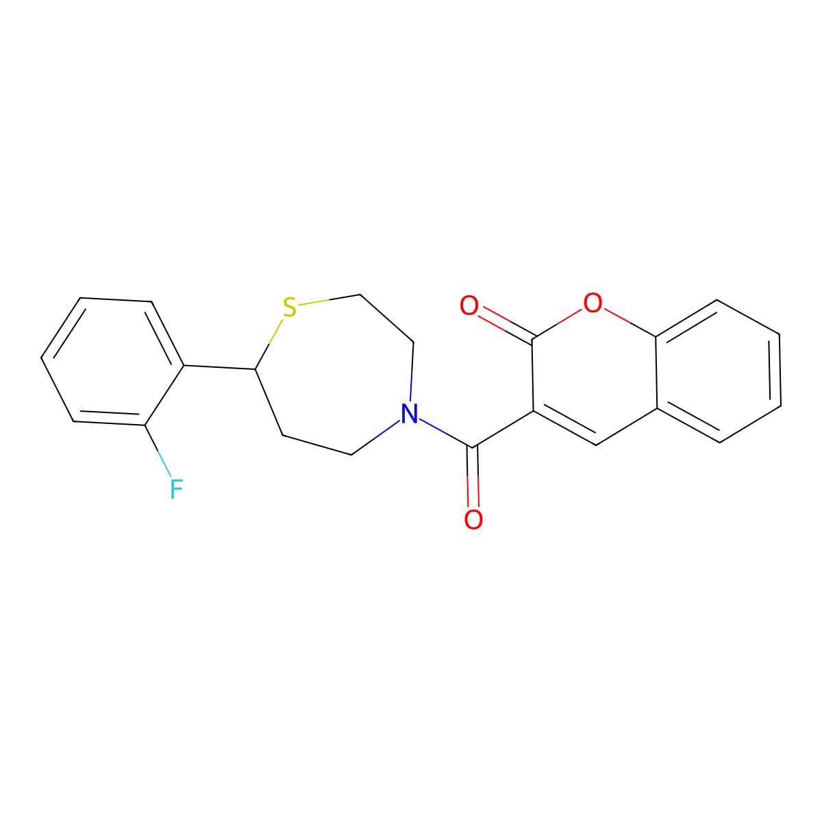 3-(7-(2-fluorophenyl)-1,4-thiazepane-4-carbonyl)-2H-chromen-2-one molecular structure, CAS 1705508-09-3