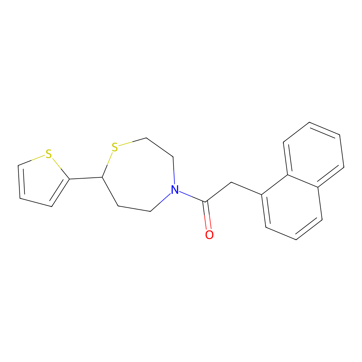 2-(Naphthalen-1-yl)-1-(7-(thiophen-2-yl)-1,4-thiazepan-4-yl)ethanone molecular structure, CAS 1705511-87-0