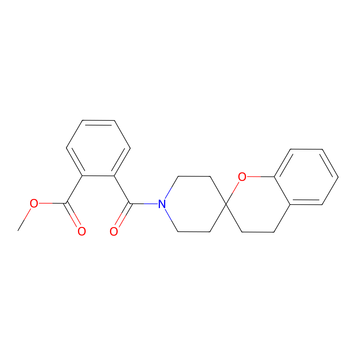 Methyl 2-({3,4-dihydrospiro[1-benzopyran-2,4'-piperidine]-1'-yl}carbonyl)benzoate molecular structure, CAS 1705519-08-9