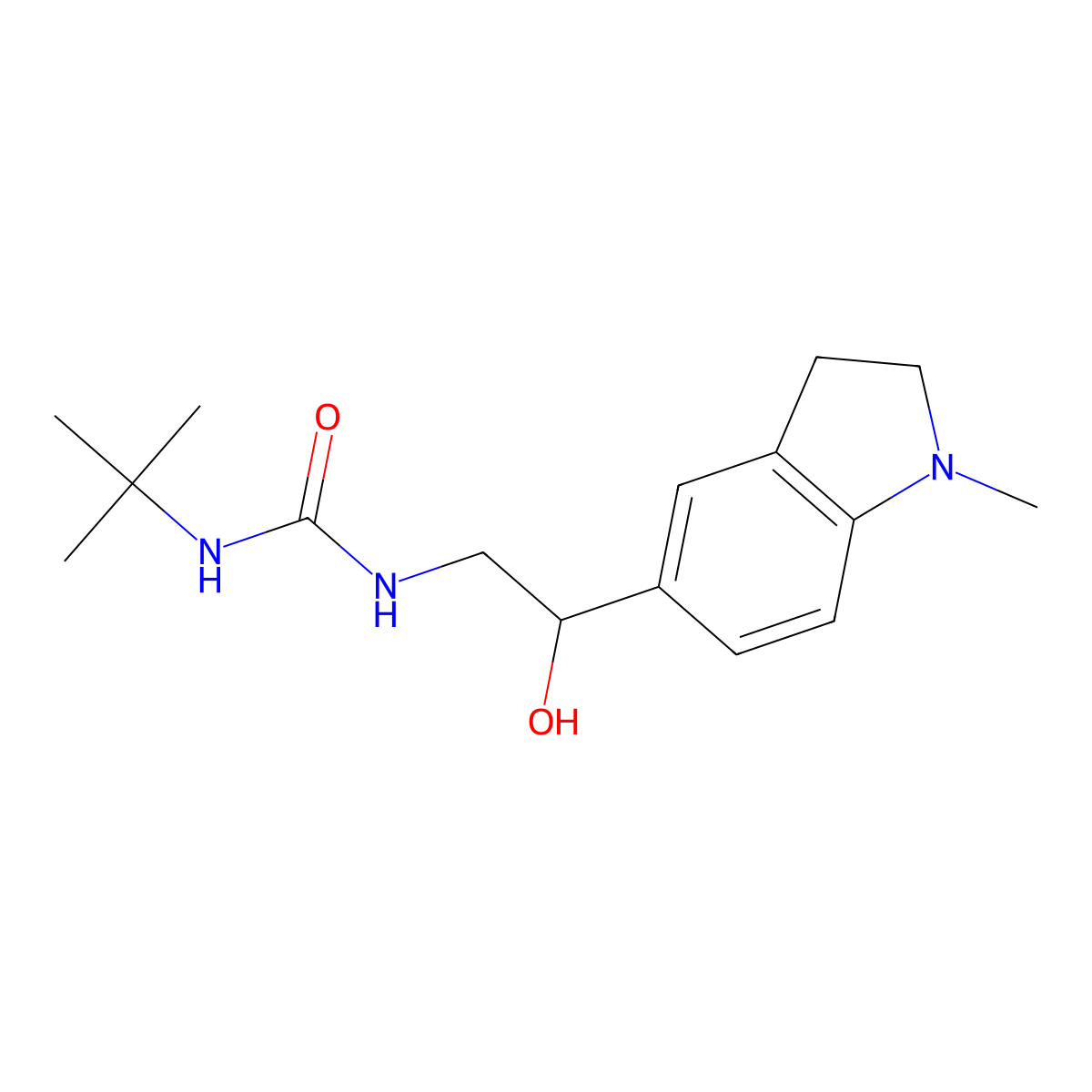 1-(Tert-butyl)-3-(2-hydroxy-2-(1-methylindolin-5-yl)ethyl)urea molecular structure, CAS 1705538-83-5