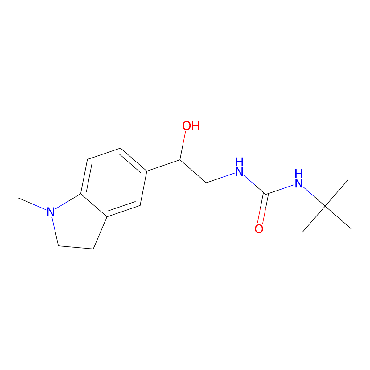 1-(Tert-butyl)-3-(2-hydroxy-2-(1-methylindolin-5-yl)ethyl)urea molecular structure, CAS 1705538-83-5