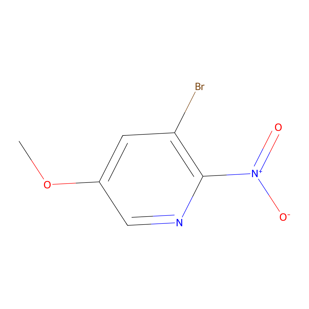 3-Bromo-5-methoxy-2-nitropyridine molecular structure, CAS 1705547-96-1