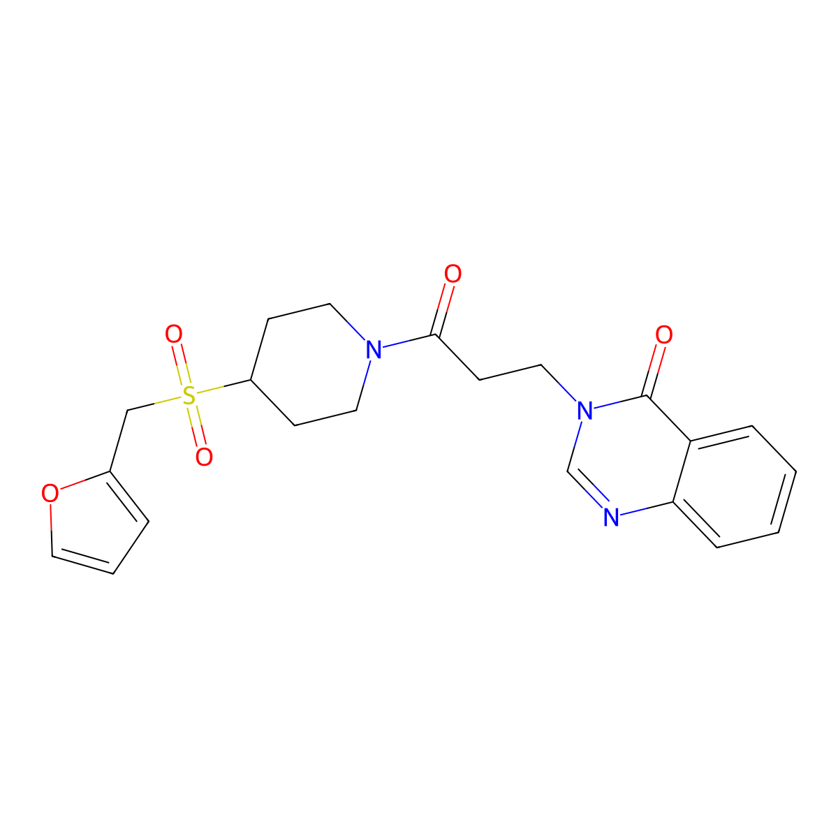 3-(3-(4-((furan-2-ylmethyl)sulfonyl)piperidin-1-yl)-3-oxopropyl)quinazolin-4(3H)-one molecular structure, CAS 1705547-98-3
