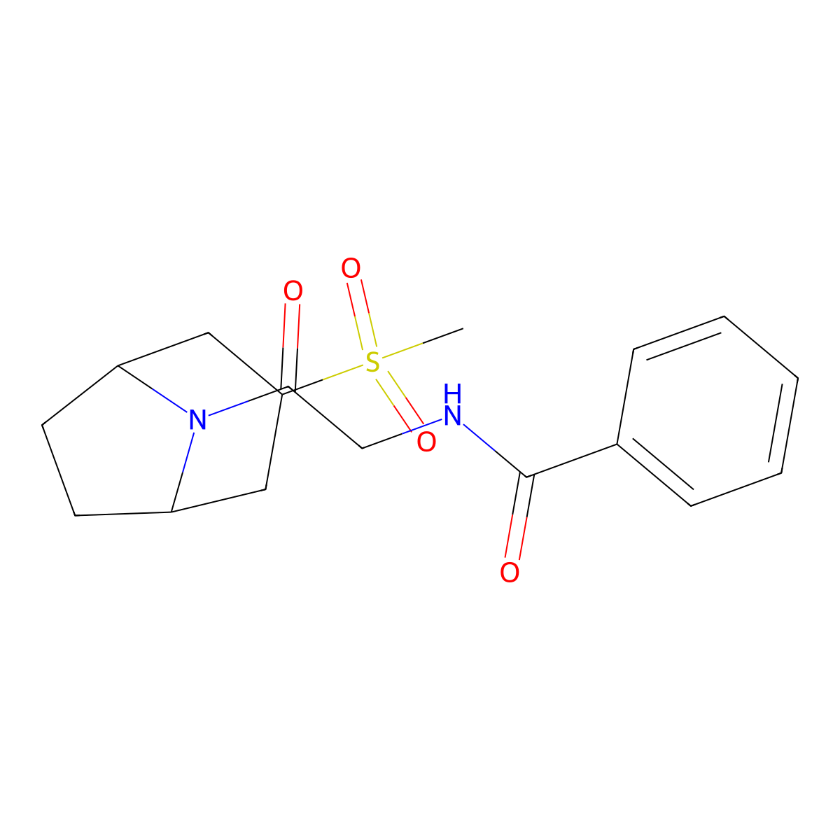 N-(2-((1R,5S)-3-(methylsulfonyl)-8-azabicyclo[3.2.1]octan-8-yl)-2-oxoethyl)benzamide molecular structure, CAS 1705549-68-3
