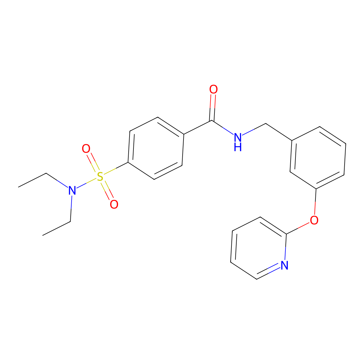 4-(N,N-diethylsulfamoyl)-N-(3-(pyridin-2-yloxy)benzyl)benzamide molecular structure, CAS 1705552-47-1