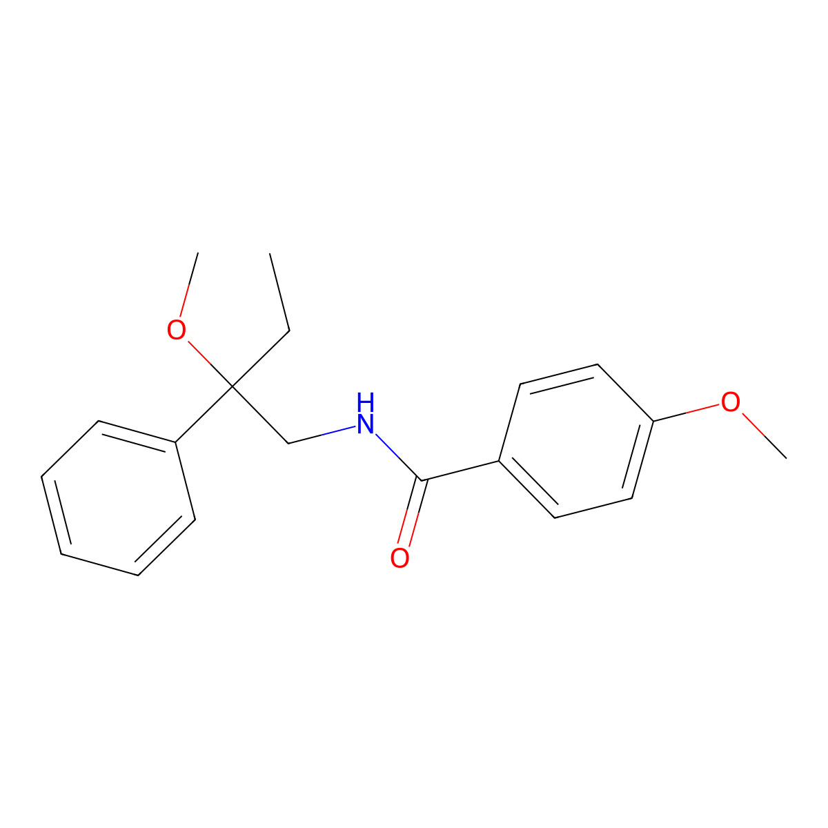 4-methoxy-N-(2-methoxy-2-phenylbutyl)benzamide molecular structure, CAS 1705565-11-2