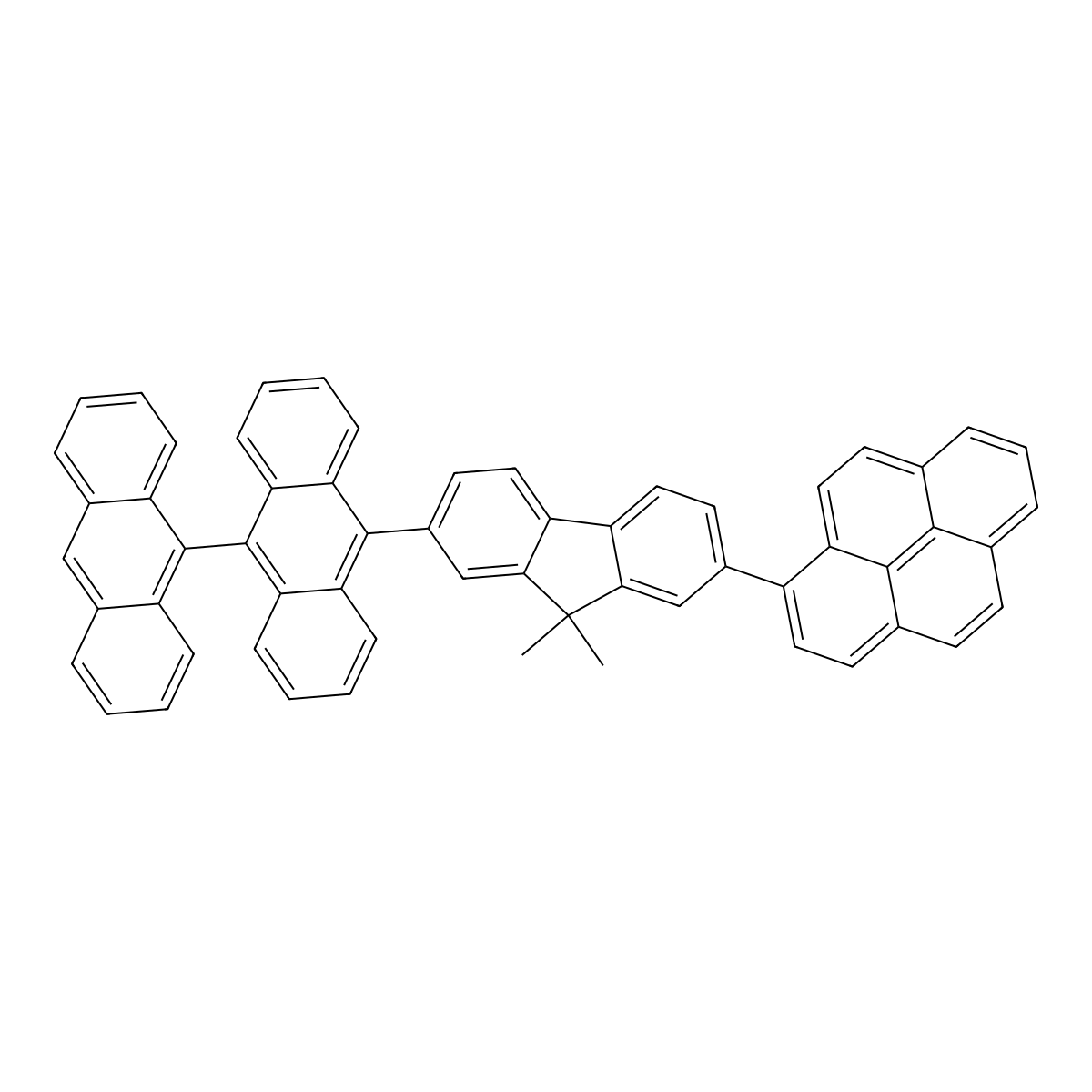 1-(7-(9,9'-Bianthracen-10-yl)-9,9-dimethyl-9h-fluoren-2-yl)pyrene molecular structure, CAS 1705571-70-5