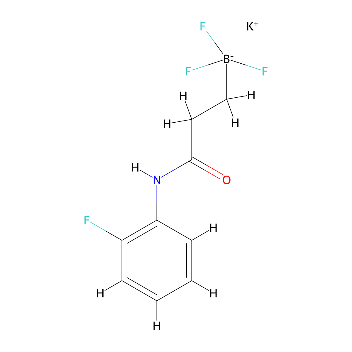 Potassium trifluoro(3-((2-fluorophenyl)amino)-3-oxopropyl)borate molecular structure, CAS 1705578-28-4