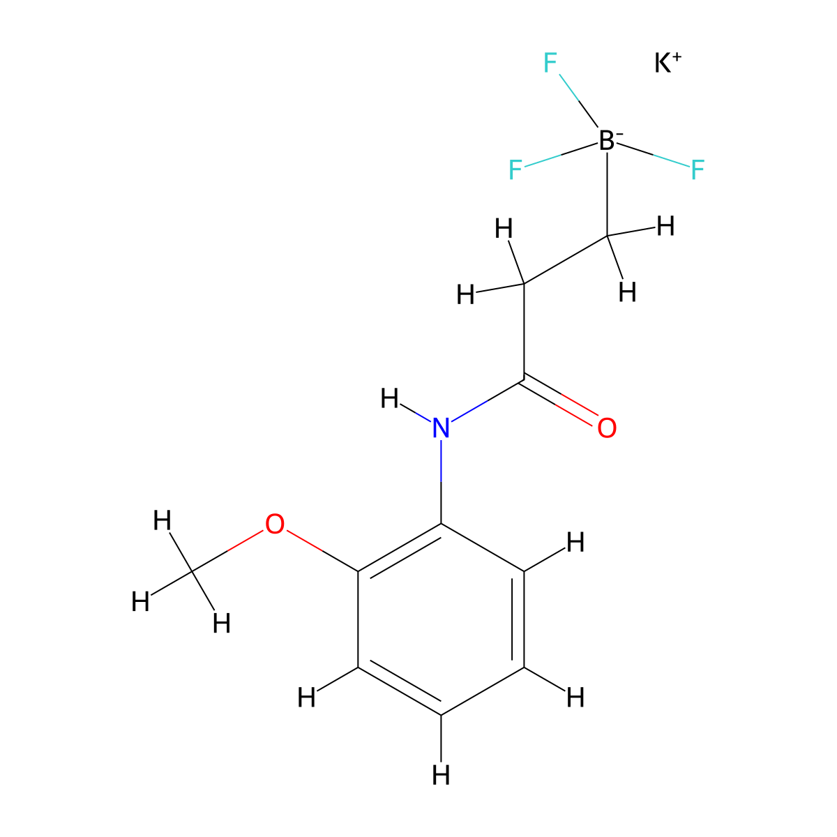 Potassium trifluoro(3-((2-methoxyphenyl)amino)-3-oxopropyl)borate molecular structure, CAS 1705578-32-0