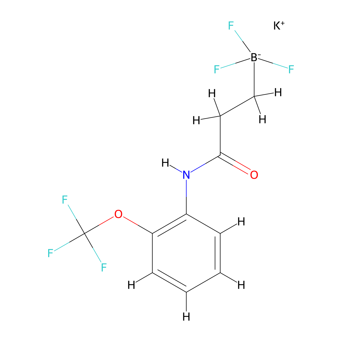 Potassium trifluoro(3-oxo-3-((2-(trifluoromethoxy)phenyl)amino)propyl)borate molecular structure, CAS 1705578-34-2
