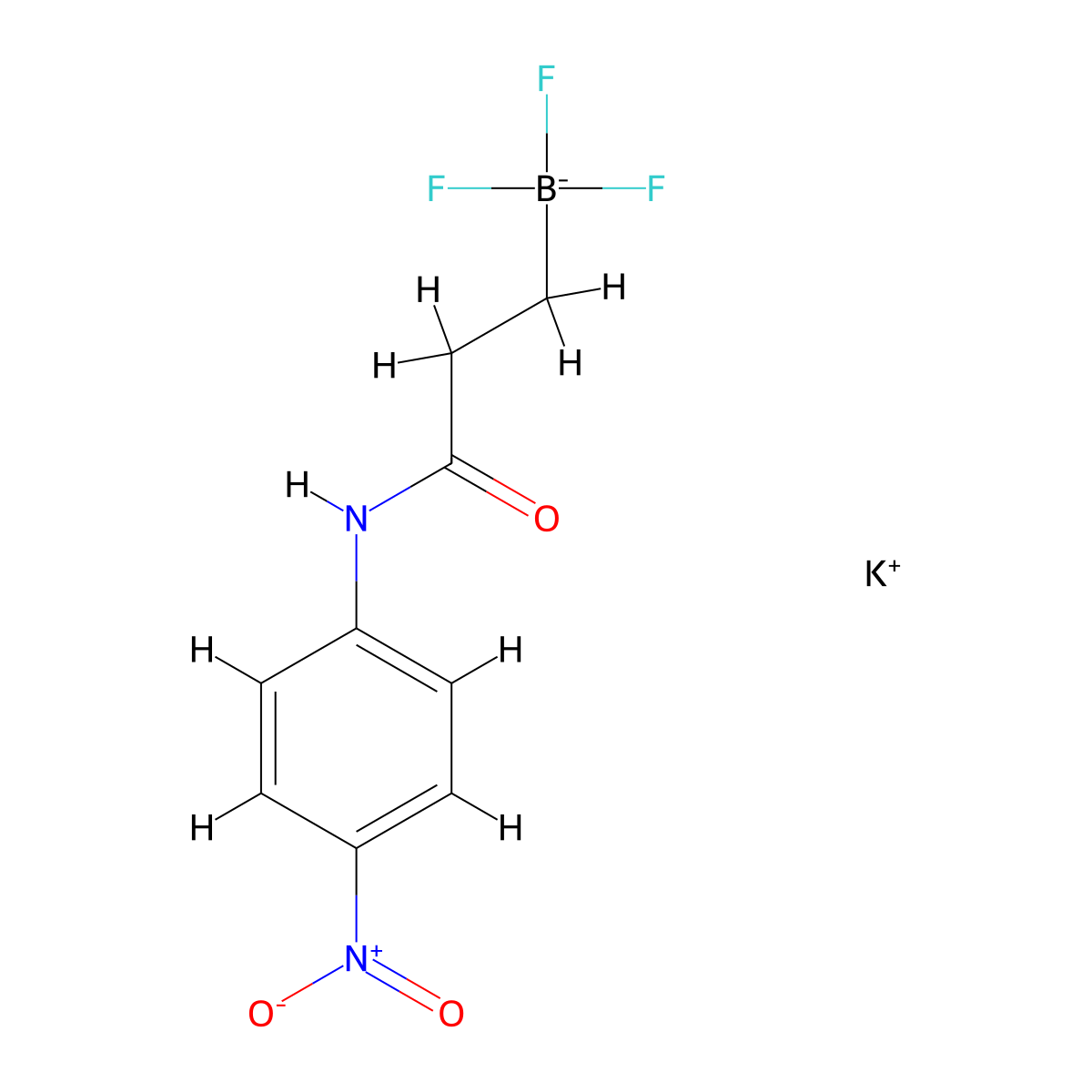 Potassium trifluoro(3-((4-nitrophenyl)amino)-3-oxopropyl)borate molecular structure, CAS 1705578-36-4