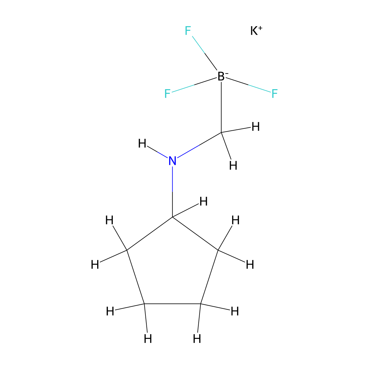 Potassium ((cyclopentylamino)methyl)trifluoroborate molecular structure, CAS 1705578-40-0
