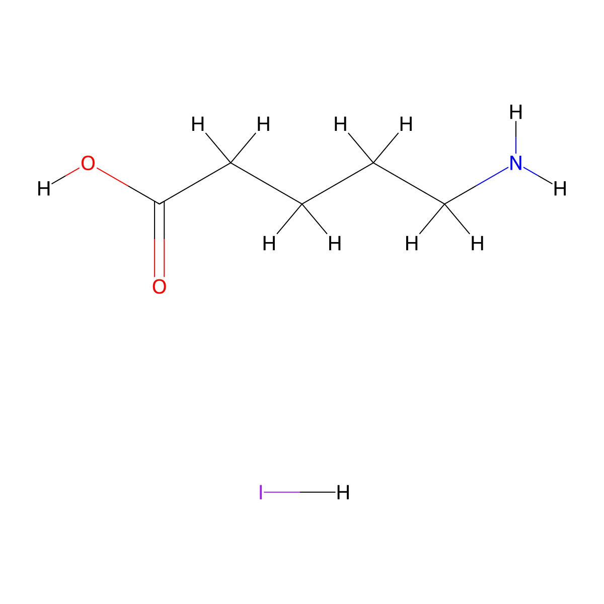 5-Aminovaleric Acid Hydroiodide (Low water content) molecular structure, CAS 1705581-28-7