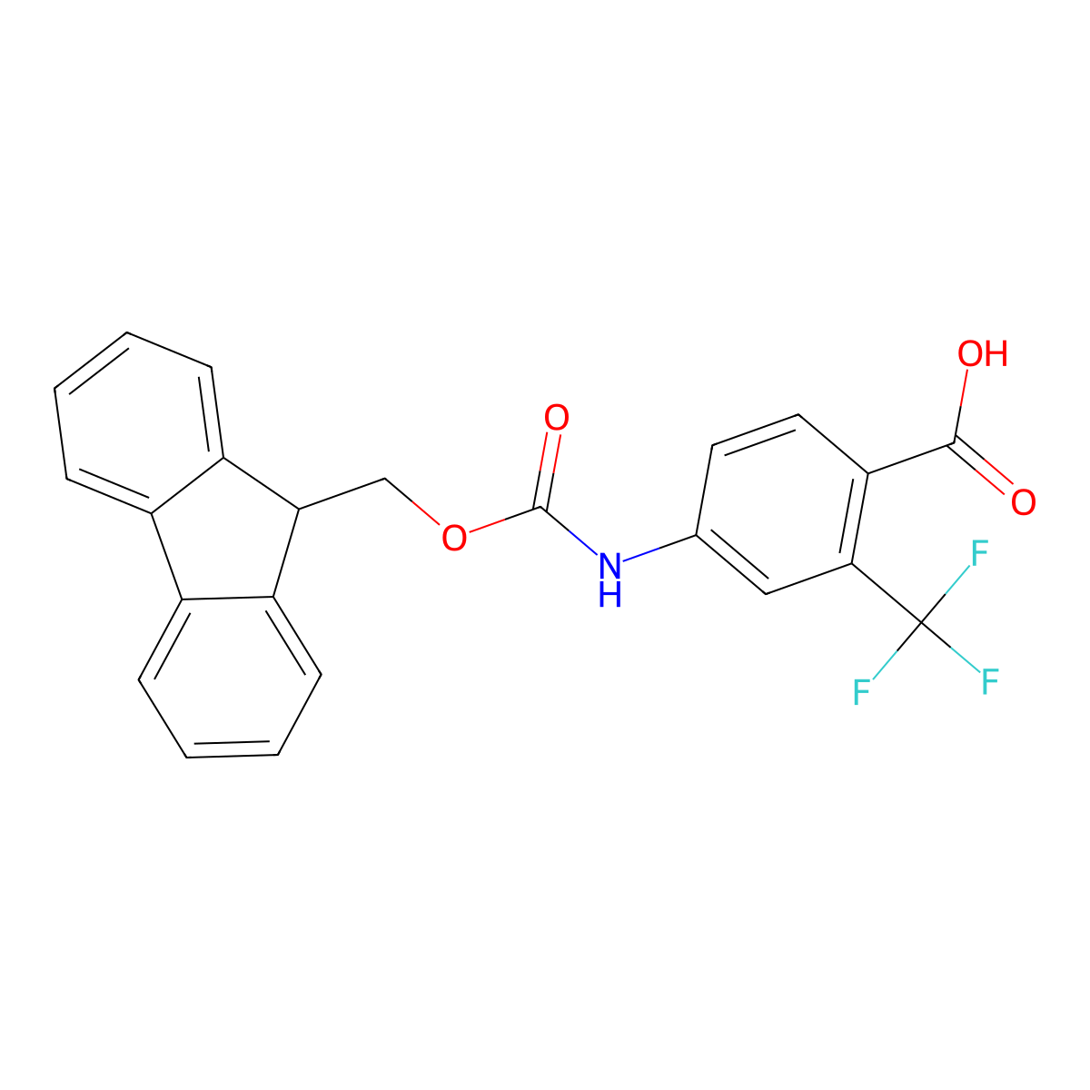 4-({[(9H-fluoren-9-yl)methoxy]carbonyl}amino)-2-(trifluoromethyl)benzoic acid molecular structure, CAS 1705583-64-7