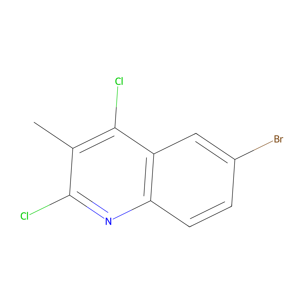 6-Bromo-2,4-dichloro-3-methylquinoline molecular structure, CAS 1705611-25-1
