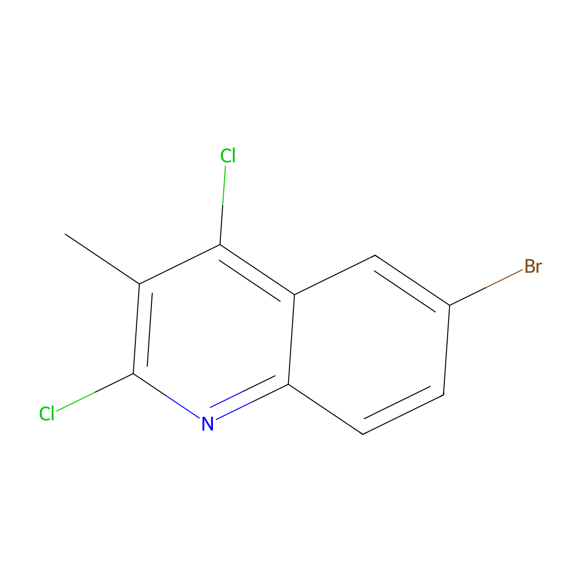 6-Bromo-2,4-dichloro-3-methylquinoline molecular structure, CAS 1705611-25-1