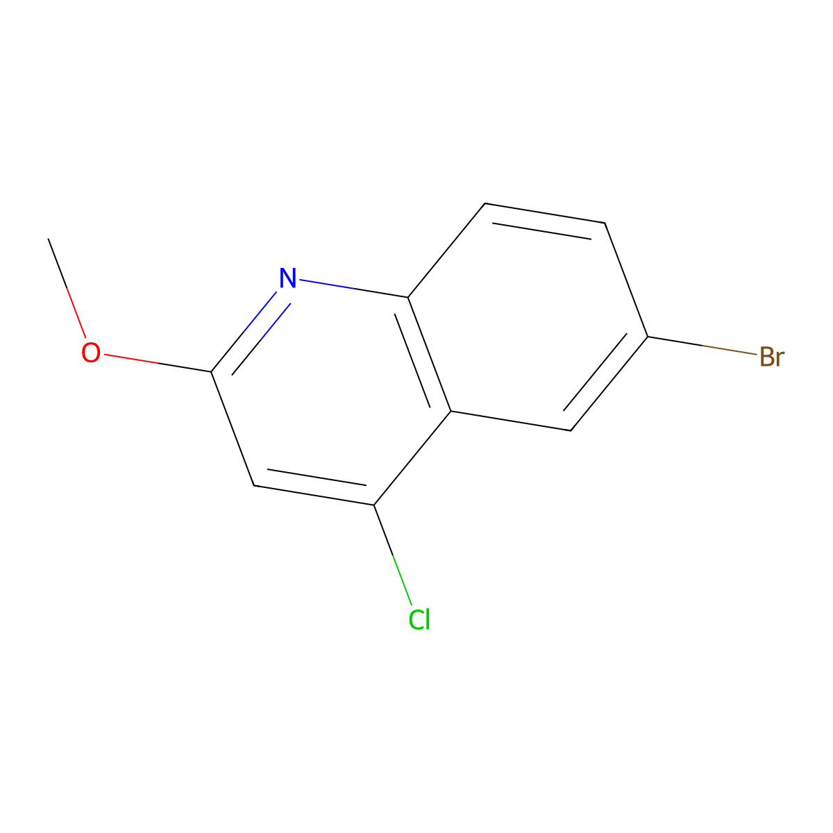 6-Bromo-4-chloro-2-methoxyquinoline molecular structure, CAS 1705611-78-4